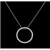 Image 2 : 0.50 ctw Diamond Circle Pendant with Chain - 18KT White Gold