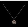 Image 2 : 1.95 ctw Morganite and Diamond Pendant With Chain - 14KT White Gold
