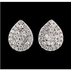 0.70 ctw Diamond Earrings - 14KT White Gold