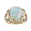 Image 1 : 4.03 ctw Ethiopian Opal and Diamond Ring - 14KT Yellow Gold