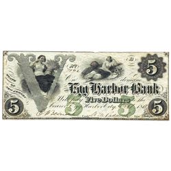 1861 $5 Egg Harbor Bank, Harbor City, NJ Obsolete Bank Note