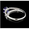 Image 3 : 0.70 ctw Diamond and Sapphire Ring - 18KT White Gold