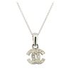 Image 1 : 0.16 ctw Diamond Pendant With Chain - 14KT White Gold