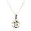 Image 2 : 0.16 ctw Diamond Pendant With Chain - 14KT White Gold