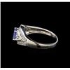 Image 3 : 14KT White Gold 0.69 ctw Tanzanite and Diamond Ring