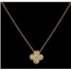 Image 2 : 0.16 ctw Diamond Pendant with Chain - 18KT Rose Gold