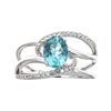 Image 1 : 1.16 ctw Apatite and Diamond Ring - 18KT White Gold