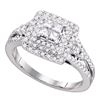 0.76 CTW Princess Diamond Invisible-set Bridal Engagement Ring 14k White Gold - REF-89X9Y