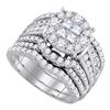2.52 CTW Princess Soleil Diamond Bridal Engagement Ring 14KT White Gold - REF-262H4M