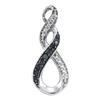 Image 1 : 0.08 CTW Black Color Diamond Vertical Infinity Pendant 10KT White Gold - REF-7X4Y