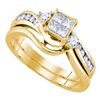 0.50 CTW Diamond Princess Bridal Engagement Ring 10KT Yellow Gold - REF-71W3K