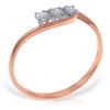 Genuine 0.15 ctw Diamond Anniversary Ring Jewelry 14KT Rose Gold - REF-36X9M