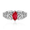 Genuine 0.20 CTW Ruby Ring Jewelry 14KT White Gold - REF-48F4Z