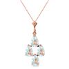 Genuine 1.95 ctw Aquamarine Necklace Jewelry 14KT Rose Gold - REF-27V5W