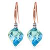 Genuine 27.9 ctw Blue Topaz & Diamond Earrings Jewelry 14KT Rose Gold - REF-81H5X