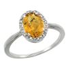 Image 1 : Natural 1.22 ctw Whisky-quartz & Diamond Engagement Ring 10K White Gold - REF-19X9A
