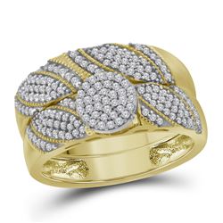 0.40 CTW Diamond Cluster Bridal Engagement Ring 10KT Yellow Gold - REF-44Y9X