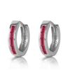Image 1 : Genuine 1.30 ctw Ruby Earrings Jewelry 14KT White Gold - REF-39H6X