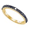 Image 1 : 0.50 CTW Black Color Diamond Ring 10KT Yellow Gold - REF-14X9Y