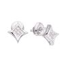 Image 1 : 0.15 CTW Princess Diamond Cluster Square Kite Earrings 14KT White Gold - REF-10X5Y