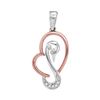 Image 1 : 0.02 CTW Diamond Swan Animal Heart Pendant 10KT Two-tone Gold - REF-7M4H