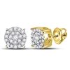 Image 1 : 0.18 CTW Diamond Cluster Earrings 10KT Yellow Gold - REF-14Y9X