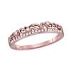 Image 1 : 0.07 CTW Diamond Floral Stackable Ring 10KT Rose Gold - REF-13K4W
