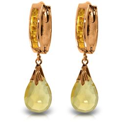 Genuine 6.85 ctw Citrine Earrings Jewelry 14KT Rose Gold - REF-49Z6N
