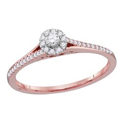 0.21 CTW Diamond Solitaire Bridal Engagement Ring 10KT Rose Gold - REF-16N4F
