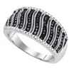 Image 1 : 0.40 CTW Black Color Diamond Ring 10KT White Gold - REF-40X4Y