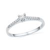 Image 1 : 0.13 CTW Diamond Solitaire Bridal Ring 10KT White Gold - REF-14K9W