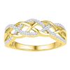 Image 1 : 0.20 CTW Diamond Woven Strand Braid Ring 10KT Yellow Gold - REF-18F2N