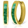 Image 1 : Genuine 1.85 ctw Emerald Earrings Jewelry 14KT Yellow Gold - REF-71A2K