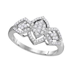 0.33 CTW Diamond Oval Cluster Ring 10KT White Gold - REF-22W4K