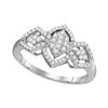 Image 1 : 0.33 CTW Diamond Oval Cluster Ring 10KT White Gold - REF-22W4K