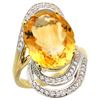 Image 1 : Natural 11.2 ctw citrine & Diamond Engagement Ring 14K Yellow Gold - REF-95Z8Y