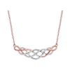 Image 1 : 0.25 CTW Diamond Woven Strand Cluster Necklace 10KT Rose Gold - REF-22Y4X