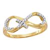 Image 1 : 0.10 CTW Diamond Infinity Cross Ring 10KT Yellow Gold - REF-13W4K