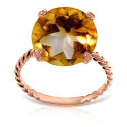 Genuine 5.5 ctw Citrine Ring Jewelry 14KT Rose Gold - REF-37M2T