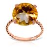 Image 1 : Genuine 5.5 ctw Citrine Ring Jewelry 14KT Rose Gold - REF-37M2T