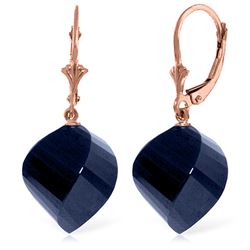 Genuine 30.5 ctw Sapphire Earrings Jewelry 14KT Rose Gold - REF-44H4X