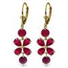 Image 1 : Genuine 5.32 ctw Ruby Earrings Jewelry 14KT Yellow Gold - REF-63W5Y