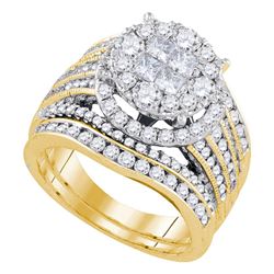 2.52 CTW Princess Diamond Soleil Bridal Engagement Ring 14KT Yellow Gold - REF-299N9F