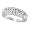 Image 1 : 0.96 CTW Pave-set Diamond Double Two Row Ring 10KT White Gold - REF-67F4N