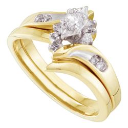 0.17 CTW Marquise Diamond Bridal Engagement Ring 14KT Yellow Gold - REF-49K5W