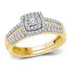 Image 1 : 0.50 CTW Diamond Split-shank Bridal Engagement Ring 10KT Yellow Gold - REF-44Y9X