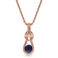 Genuine 0.65 ctw Sapphire Necklace Jewelry 14KT Rose Gold - REF-76Z4N