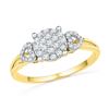 Image 1 : 0.33 CTW Diamond Cluster Heart Ring 10KT Yellow Gold - REF-28Y4X