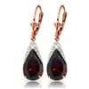 Genuine 10 ctw Garnet Earrings Jewelry 14KT Rose Gold - REF-62Z9N