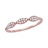 Image 1 : 0.13 CTW Diamond Oval Cluster Stackable Ring 10KT Rose Gold - REF-16W4K